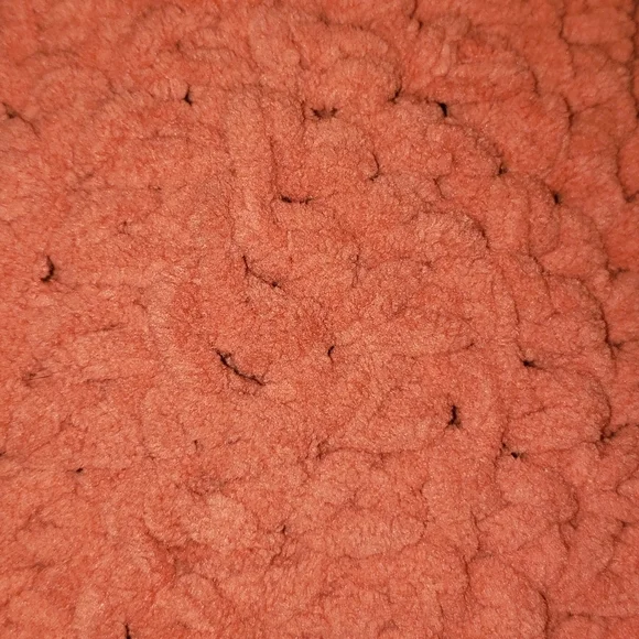 NEW- Handmade Chunky Fall Blanket- Burnt Orange - Picture 5 of 6